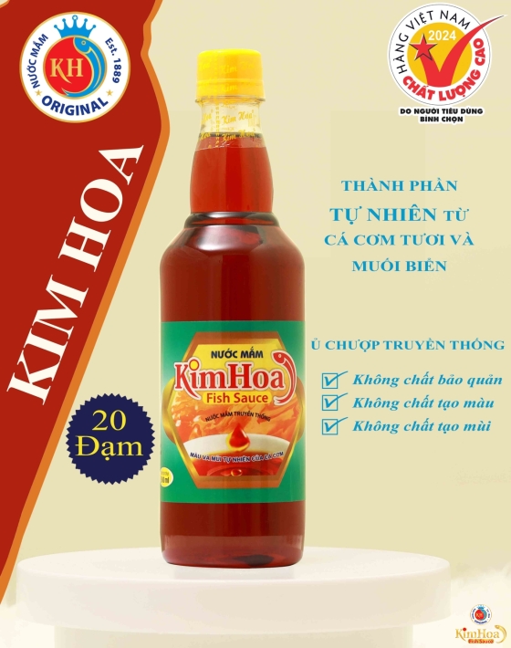 Nước Mắm Điều Vị Kim Hoa 20 Độ Đạm - Chai 500ml