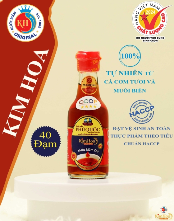 Nước Mắm Phú Quốc Kim Hoa 40 Độ Đạm - Chai 60ml